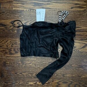 Zara Black Asymmetrical Blouse